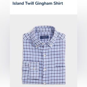 NWT Vineyard Vines Men’s Island Twill Gingham Button-Down Shirt